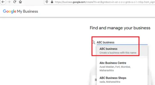 List your business with Google My Business