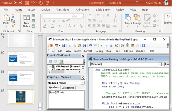 Merge Multiple Presentation using VBA Code