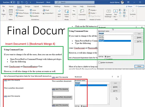 Multiple Bookmark Import from multiple documents