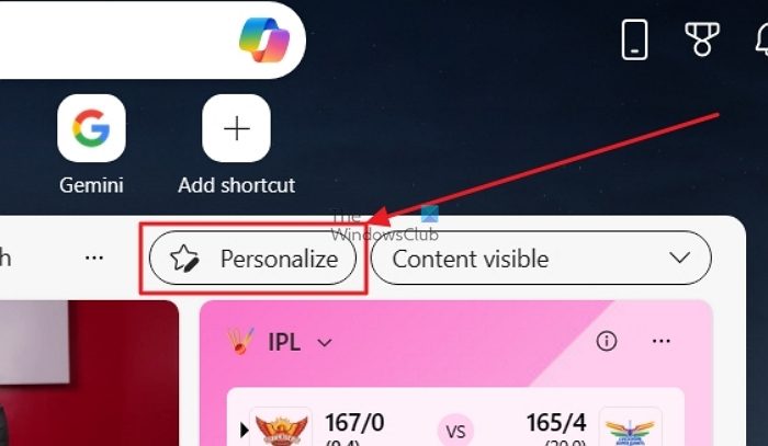 Personalize content on Microsoft Edge new tab page