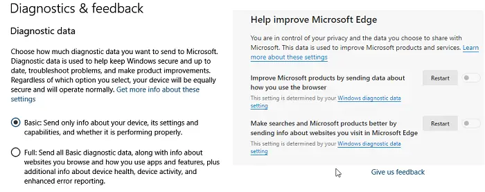 Prevent Browsing Data to be Sent to Microsoft