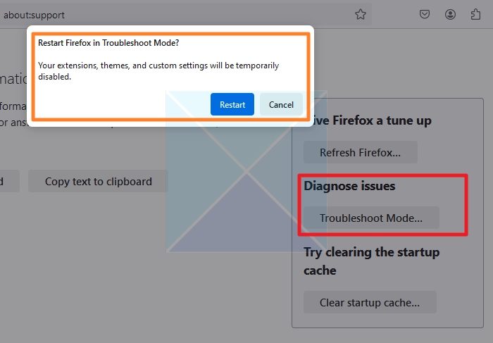 Restart Firefox in Troubleshoot Mode