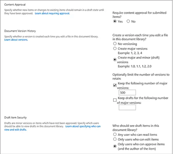 Versioning in SharePoint