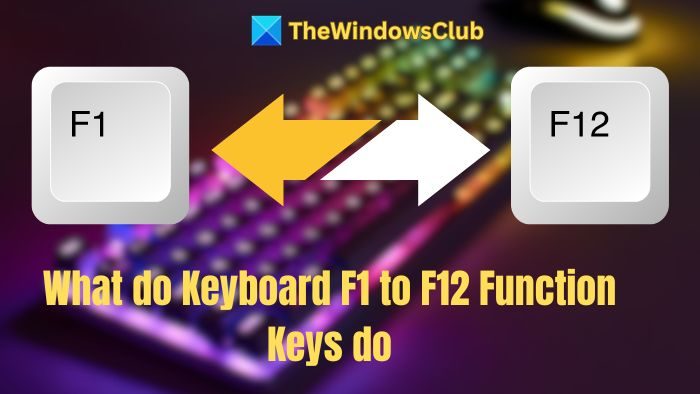 What do Keyboard F1 to F12 Function Keys do