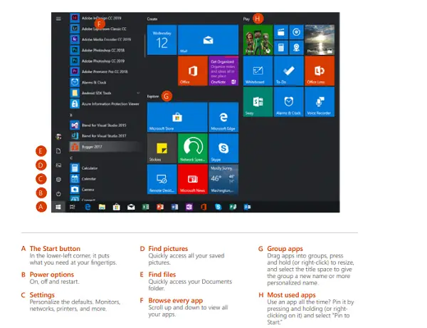 Windows 10 Start Menu Guide