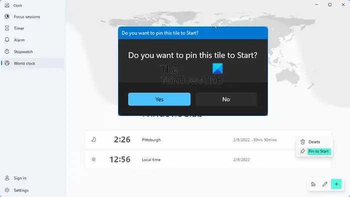 Add Clock to Start Menu using Alarms   Clock app in Windows 11 - 93