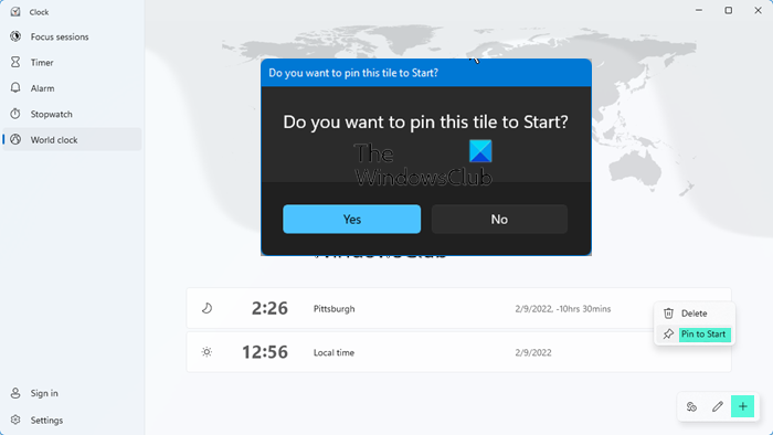 Comment Ajouter Une Horloge Au Menu Démarrer À L'Aide De L'Application Alarmes Et Horloge Sous Windows 1 L'Onglet Horloge Dans Windows 10