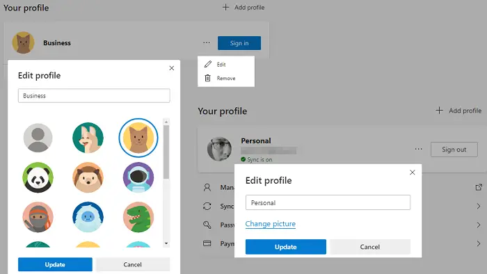 Ändern Sie Den Profilnamen Und Das Bild Auf Microsoft Edge