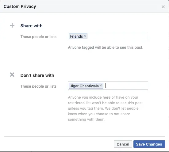 Facebook Privacy Sharing