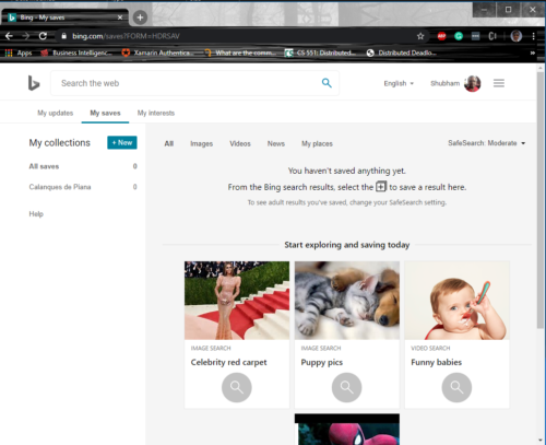 Ceate Bing Search Result Collections Using My Collections Feature