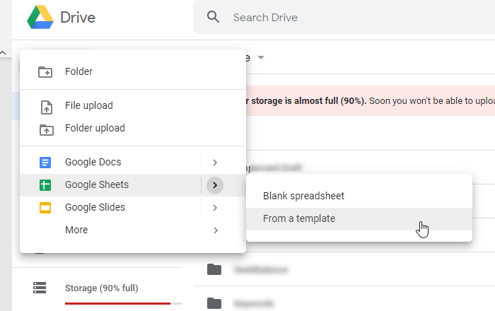 How to create a Google Sheets template
