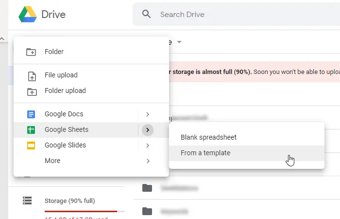 How to create a Google Sheets template