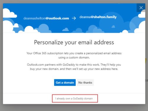 How to create custom domain email ID in Outlook