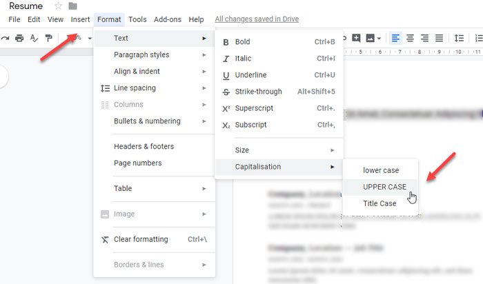 How to change the Case of Text in Word and Google Sheets - 7
