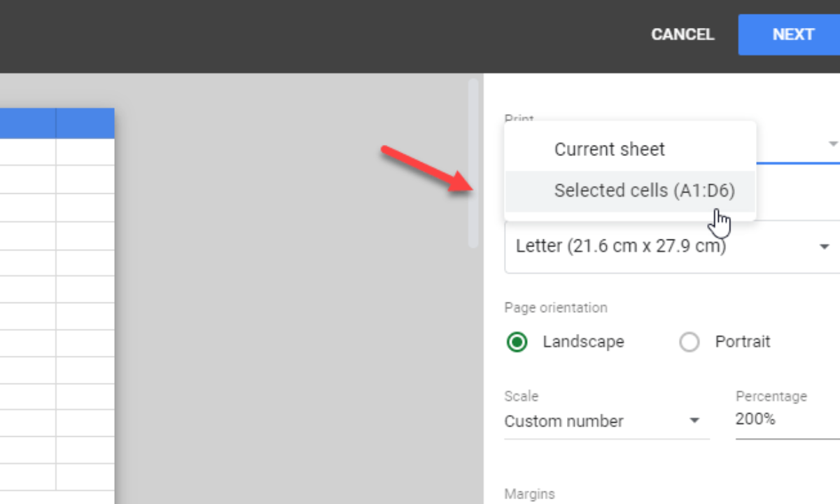 how to print on google sheets
