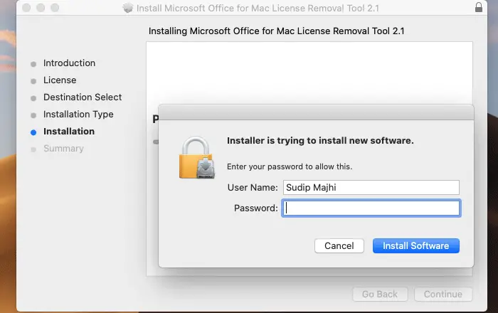 remove Office 365 license from Mac