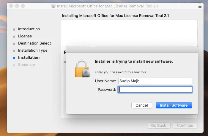 How to remove Office license from Mac using License Removal Tool