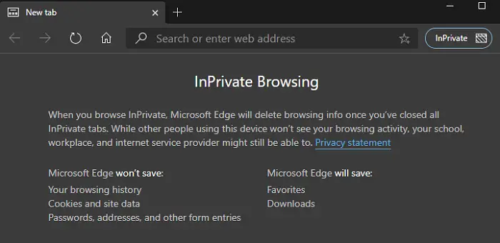 InPrivate Browsing URL Check