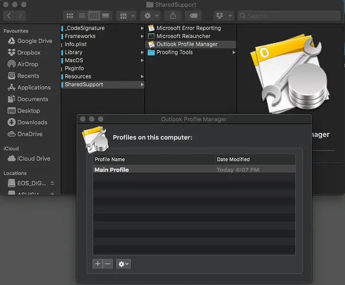 Outlook Profile Manager macOS
