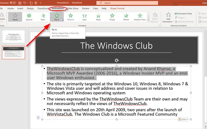 How to dim text in PowerPoint