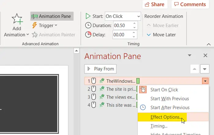 How to dim text in PowerPoint