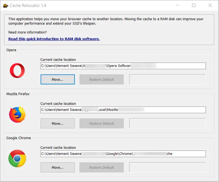 SoftPerfect Cache Relocator