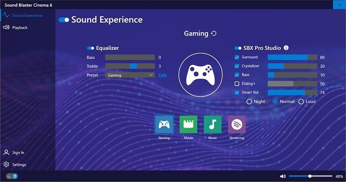 Sound Blaster Cinema App Windows