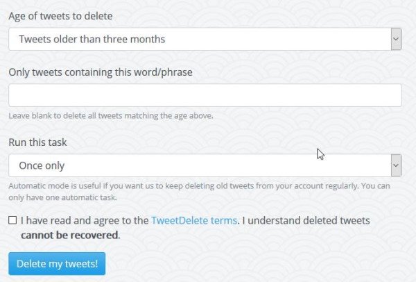 delete all your Twitter tweets in bulk