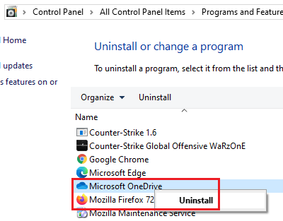 Uninstall Microsoft OneDrive