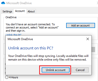 OneDrive error 0x8004de34