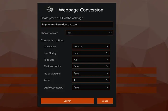 Webpage Conversion Tool Website PDF