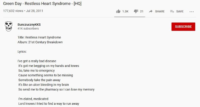How to find lyrics of a song on YouTube