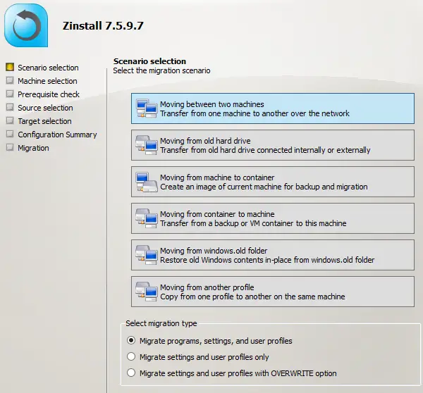 Zinstall Windows 7 Migration
