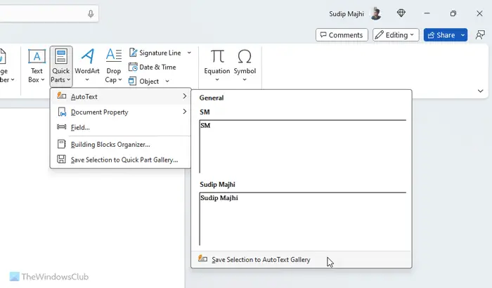 How to create AutoText entries for use with Microsoft Word