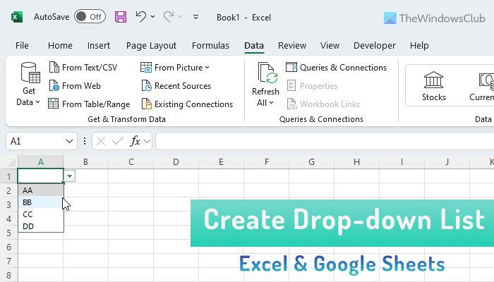 How to create a drop-down list in Excel and Google Sheets