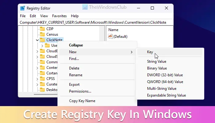How to create a Registry Key in Windows 11/10