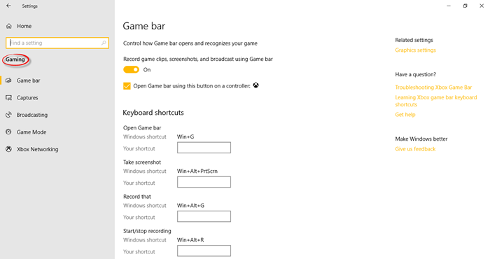 Windows 10 Settings