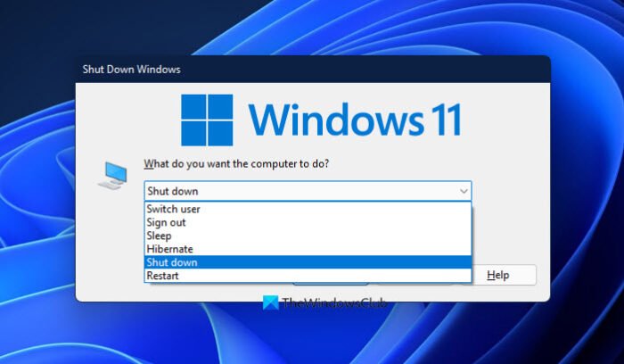 Shut down or Lock Windows 11