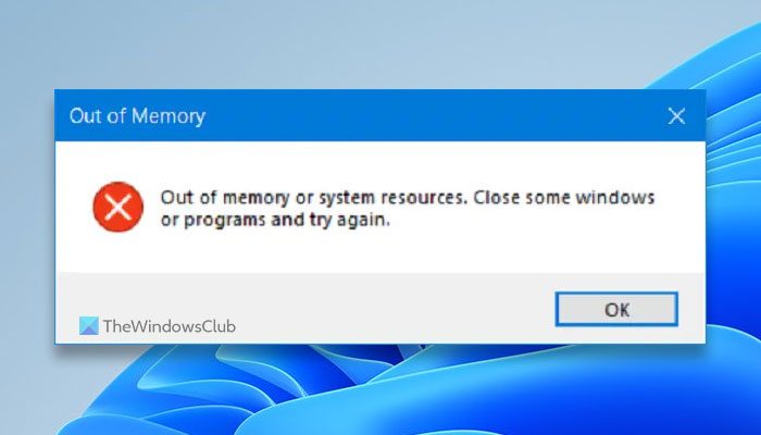 Fix Out of Memory error while copying files on Windows 11/10