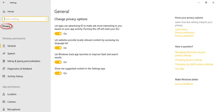 Windows 10 Settings