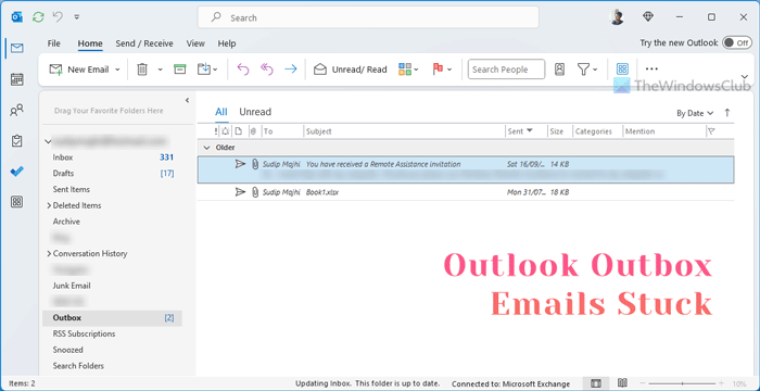 How to send emails that are stuck in the Outbox of Microsoft Outlook