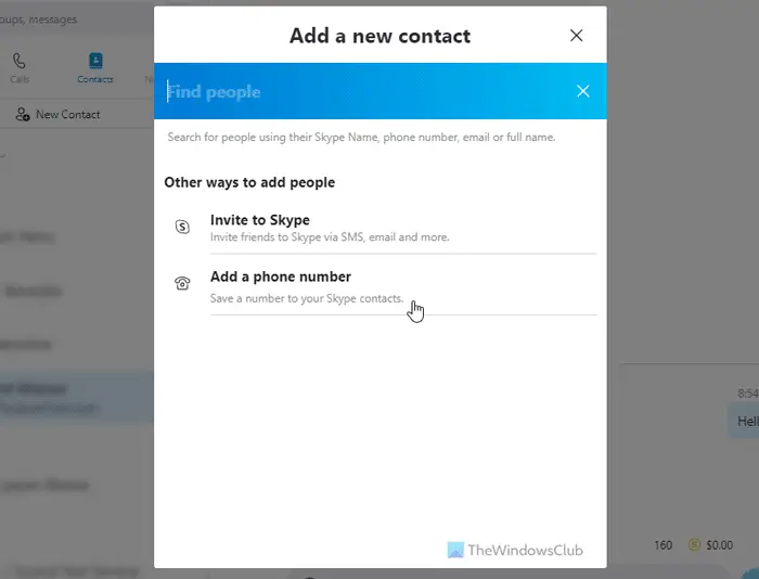 How to send text message from Windows computer using Skype