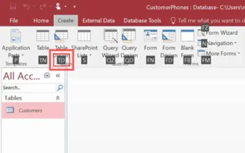 create Tables with Table Designer in Access
