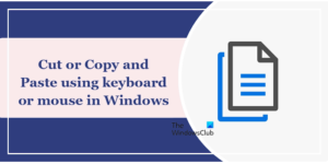 How to Cut or Copy and Paste using keyboard or mouse in Windows 11/10