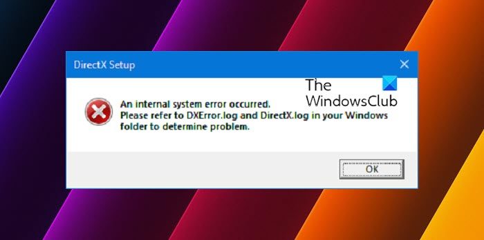 DirectX installation failed and not installing