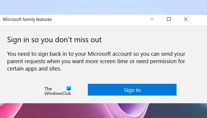 Disable Microsoft Family features pop up