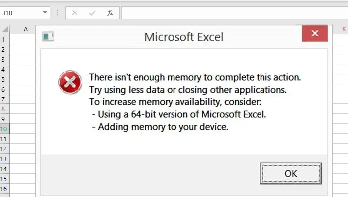 Excel Out of Memory Issue