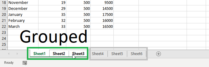 Group Worksheets in Excel