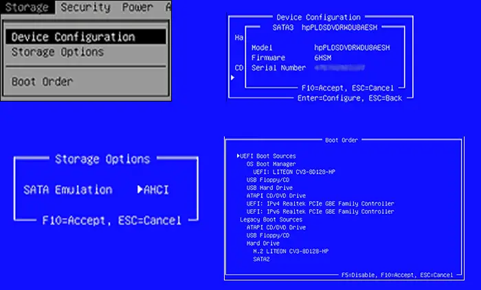 HP Desktop PCs BIOS Setup Utility