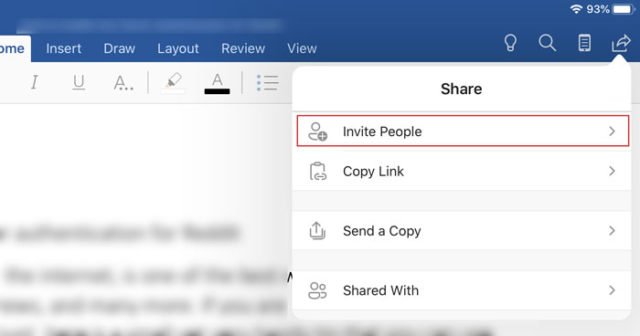 How To Invite Someone To Edit Word Document On IPad